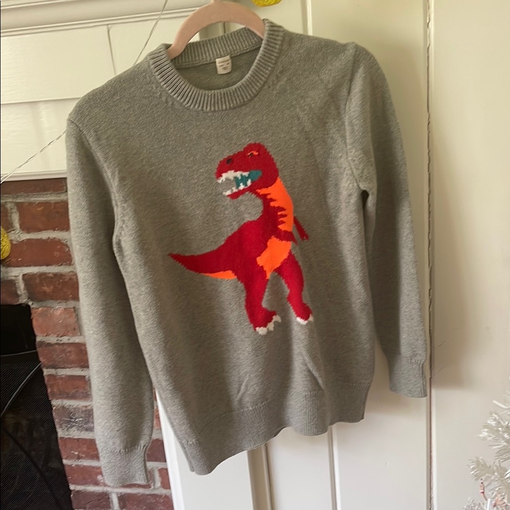 Crewcuts Gray Dinosaur Sweater